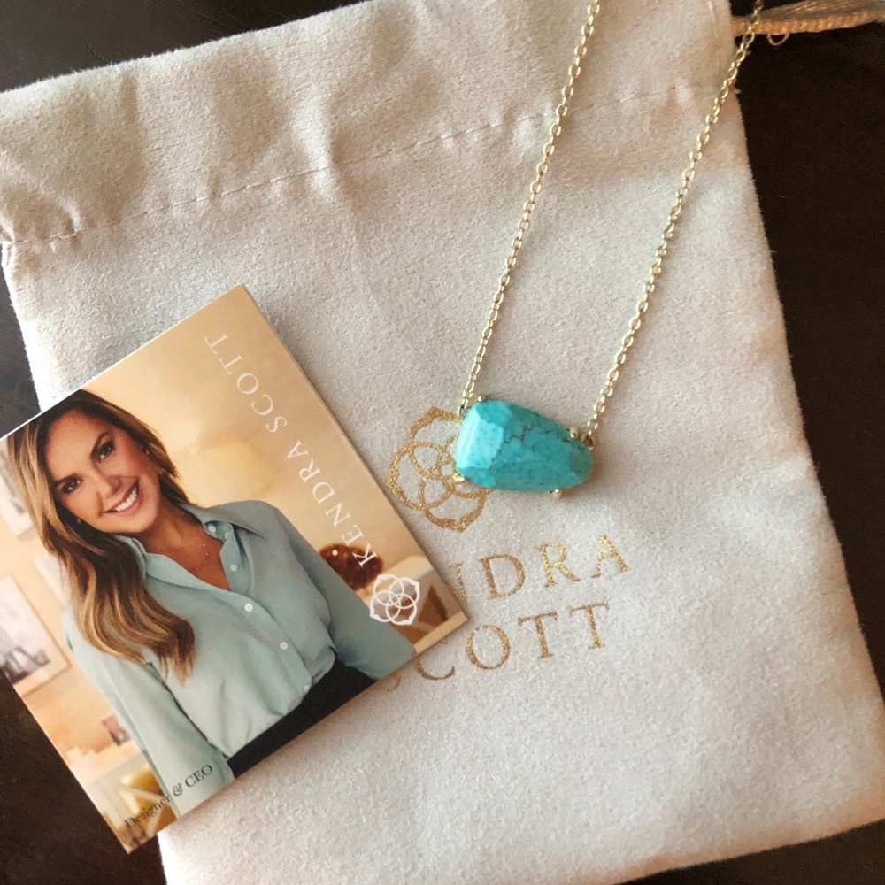 Kendra Scott Silver Drop Stone Pendant Necklace